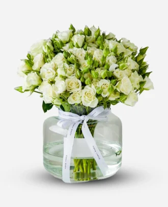 جار گل رز مینیاتوری سفید