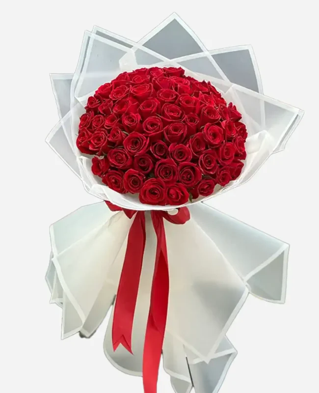 دسته گل رز هلندی قرمز