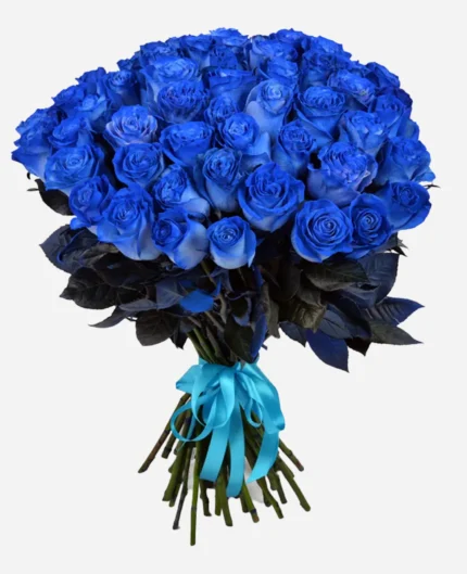 دسته گل رز هلندی آبی